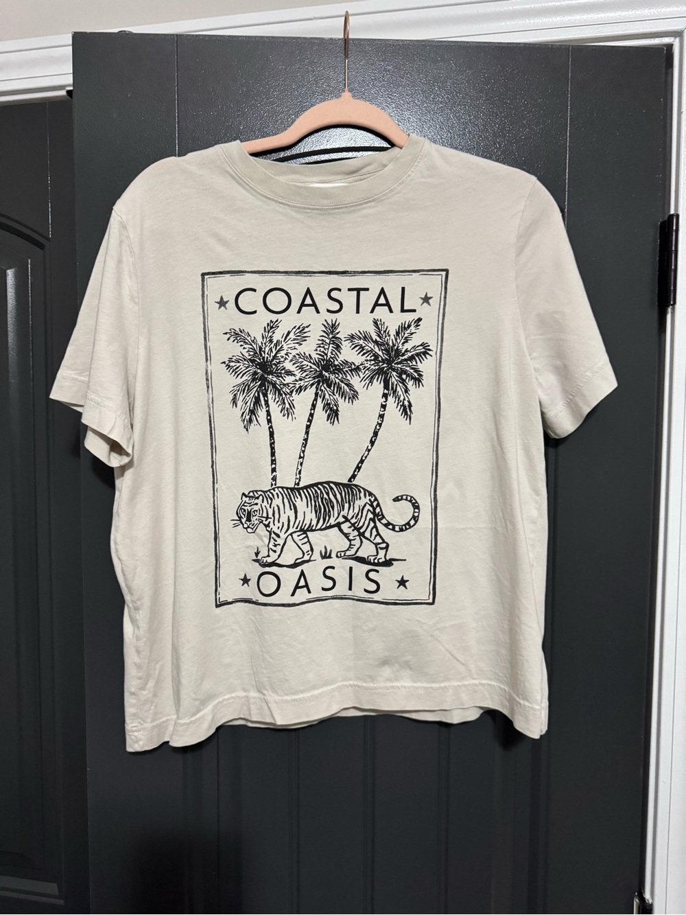 T-shirt with tag visible